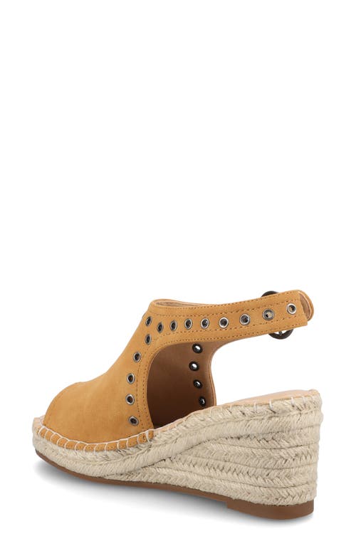 Journee Collection Crisie Espadrille Wedge Sandal In Cognac