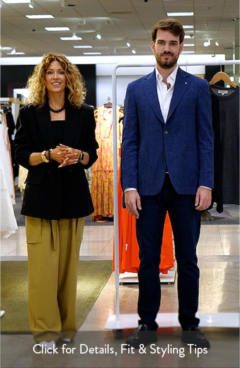 Myles Navy Check Wool Blend Seersucker Sport Coat, sales video thumbnail