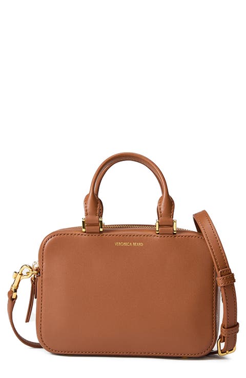 Boxy Top Handle Leather Bag
