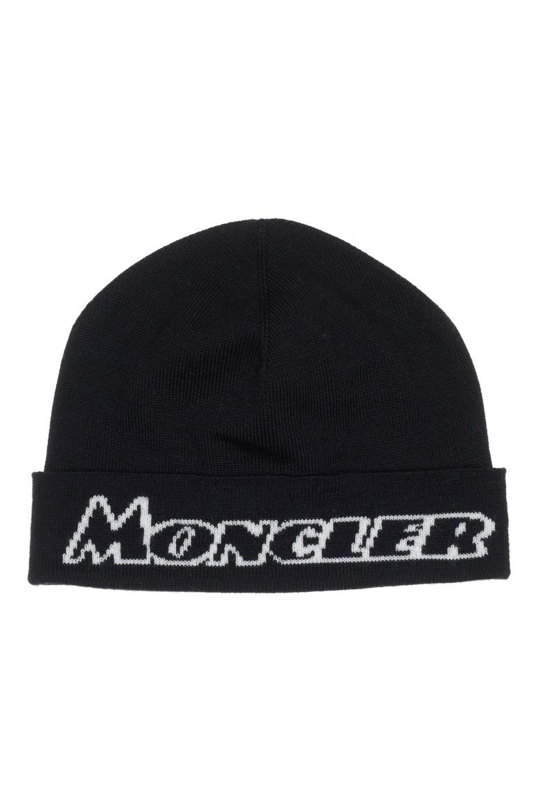 Logo Beanie, Alternate, color, BLACK