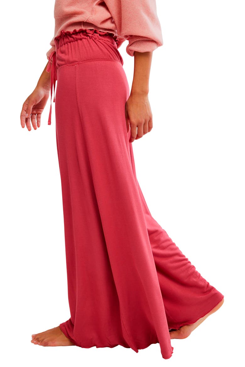 Dream State Wide Leg Lounge Pants, Alternate, color, GARNET ROSE