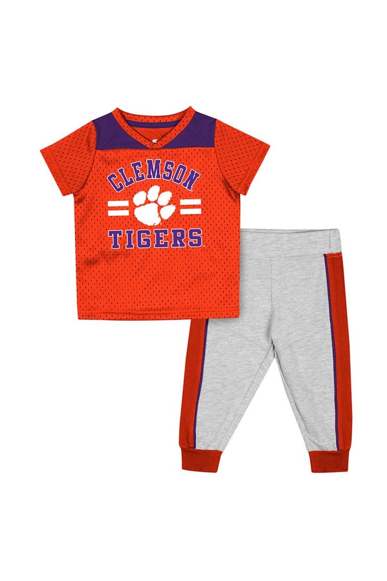 Infant Colosseum Orange/Heather Gray Clemson Tigers Ka-Boot-It Jersey & Pants Set, Main, color, Orange