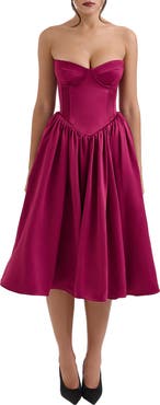 HOUSE OF CB Coco Strapless Corset Midi Dress