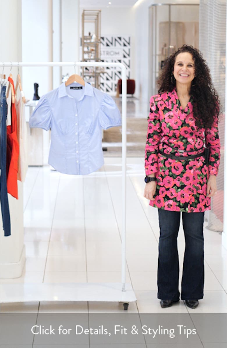 Mon Cheri Puff Sleeve Cotton Button-Up Shirt, sales video thumbnail