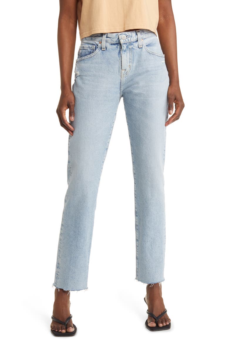 Ex-Boyfriend Raw Hem Jeans, Main, color, WINDSWEPT