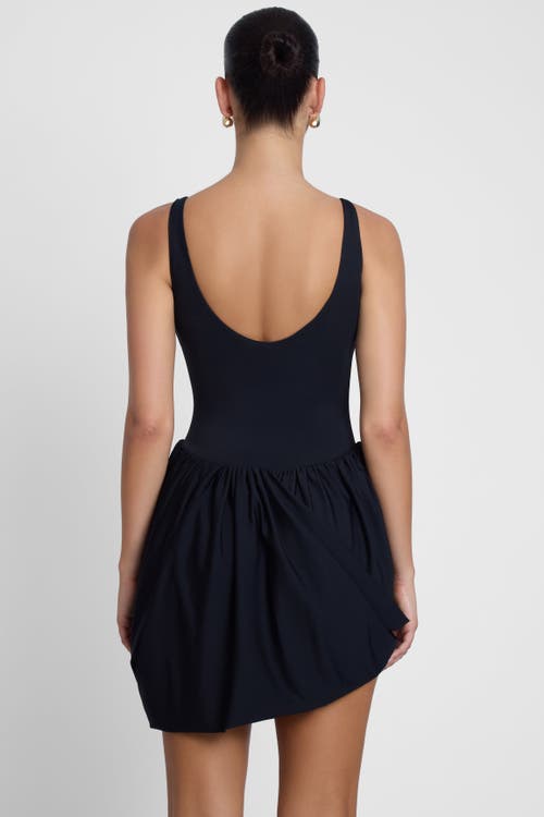 Leau Dasia Sculpt Drape Mini Dress In Black