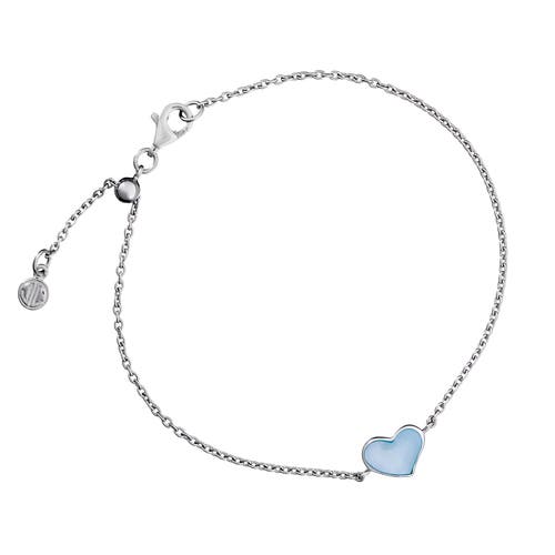 Jan Leslie Heart Bracelet Set In Sterling Silver In White