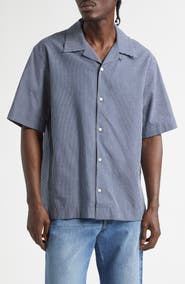 Givenchy Check Logo Appliqué Cotton Bowling Shirt
