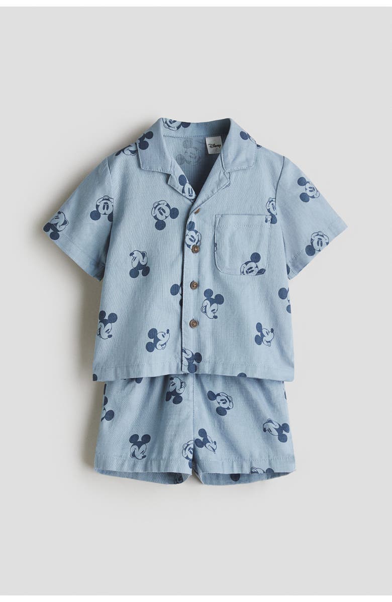 H&M 2-piece Printed Cotton Set, Main, color, Light Blue/Mickey Mouse