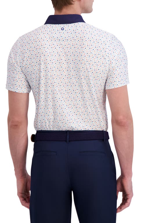 Ben Sherman Polka Dot Print Tech Jersey Golf Polo In Neutral