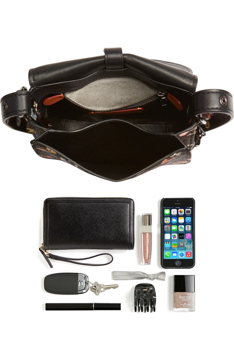 COACH 1941 '23' Flower Print Genuine Calf Hair Saddle Bag, Alternate, color,