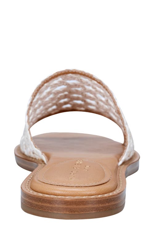 Marc Fisher Ltd Woven Flat Slide Sandals In White