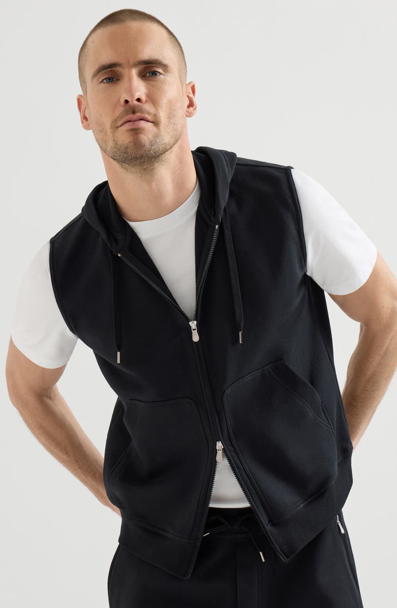 Brunello Cucinelli Sleeveless sweatshirt, Alternate, color, Black