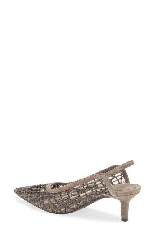 Brunello Cucinelli Glistening Abstract Embroidery City Pumps 55 In C3022 Chocolate