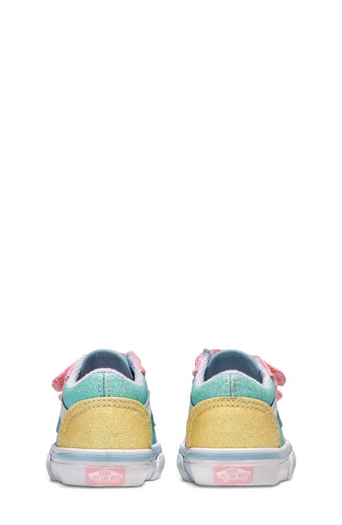 Vans Old Skool Pink/blue/yellow Glitter Sneaker In Multi