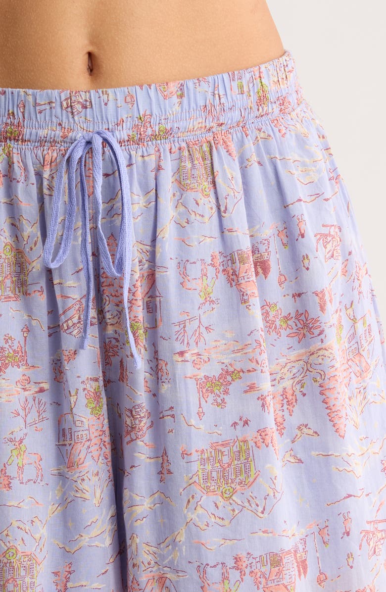 Free People Tangled Lights Ruffle Pajamas, Alternate, color, Cornflower Combo