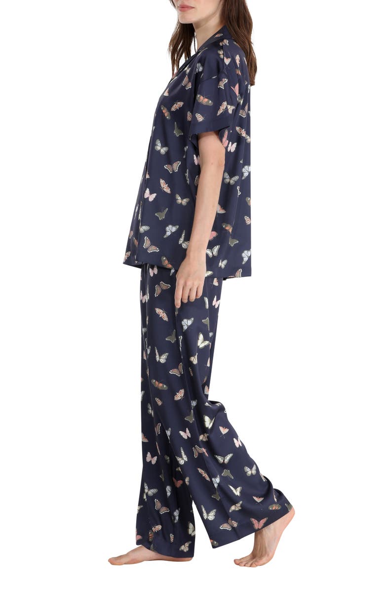 Honeydew Sunday Rest Print Short Sleeve Satin Pajamas, Alternate, color,