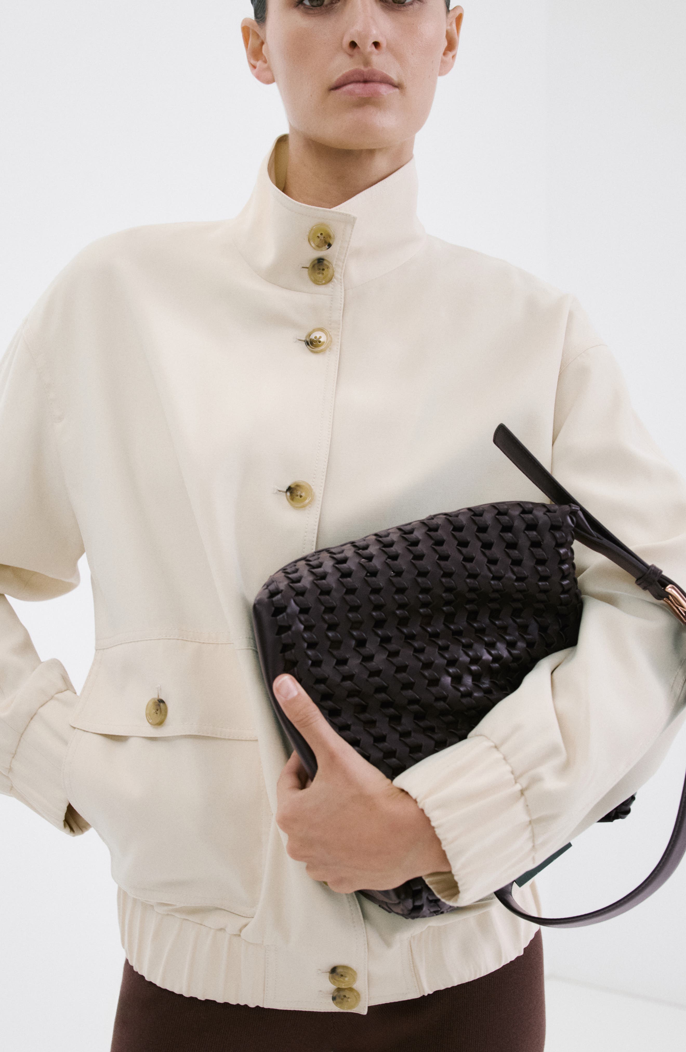 MANGO Braided Faux Leather Shoulder Bag, Alternate, color, 