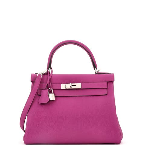 Kelly Handbag Pink Togo with Palladium Hardware 28