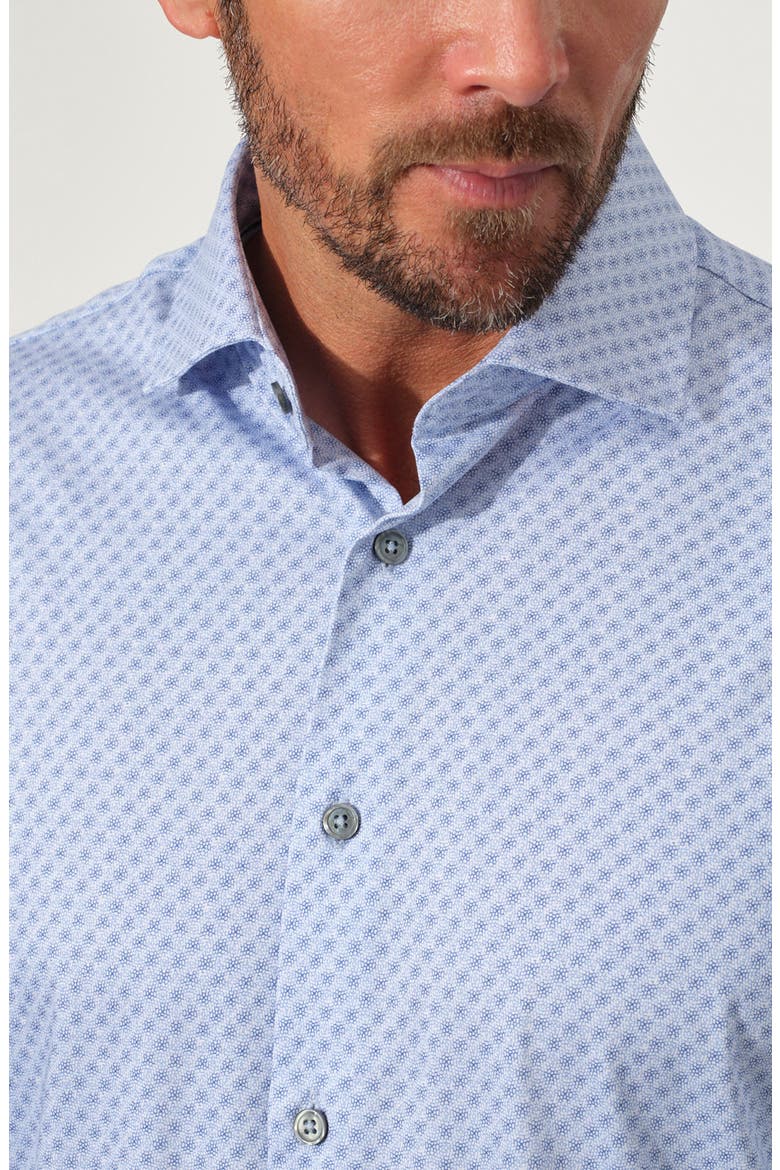 Floral Print Stretch Supima Cotton Button-Up Shirt, Alternate, color, NAVY