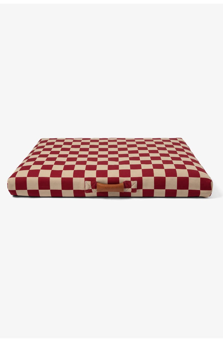 LAY LO Checker Dog Bed, Main, color, Red