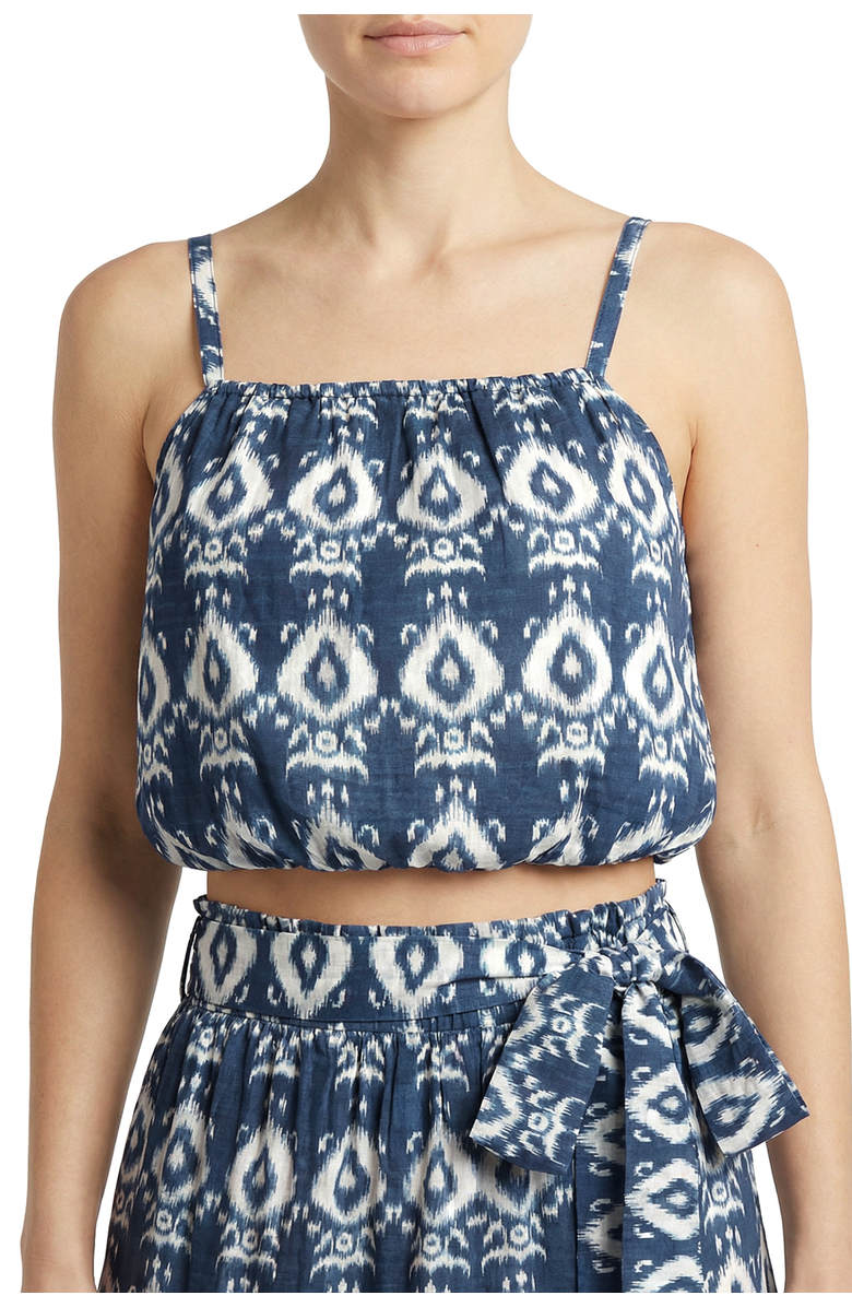 Change of Scenery Dani Bubble Crop Top, Main, color, Tivara Ikat