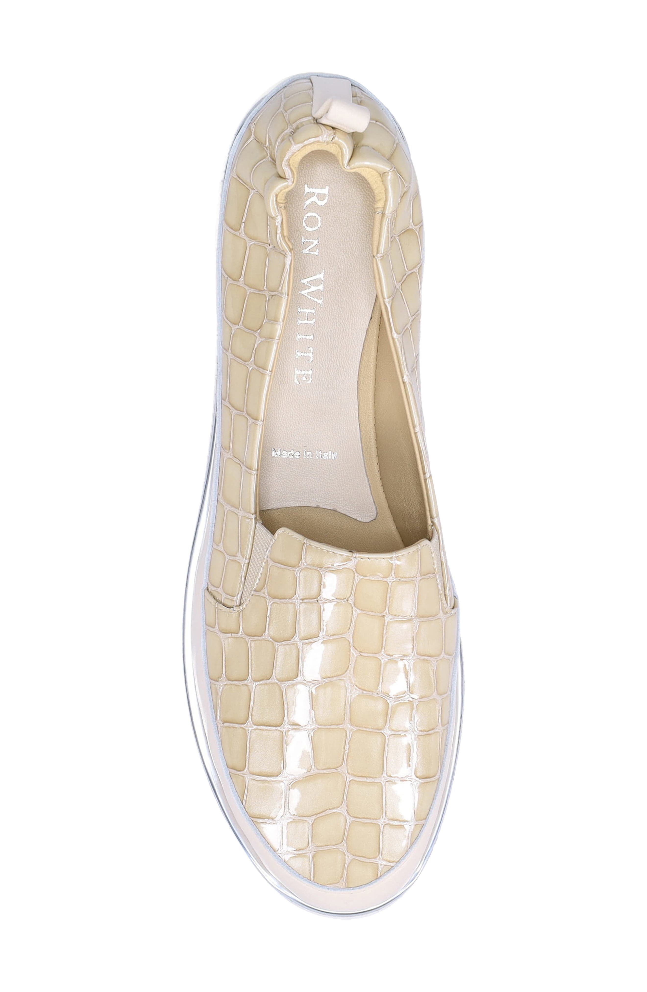 Ron White Nellaya Avara Croc Embossed Sneaker, Alternate, color, Oyster