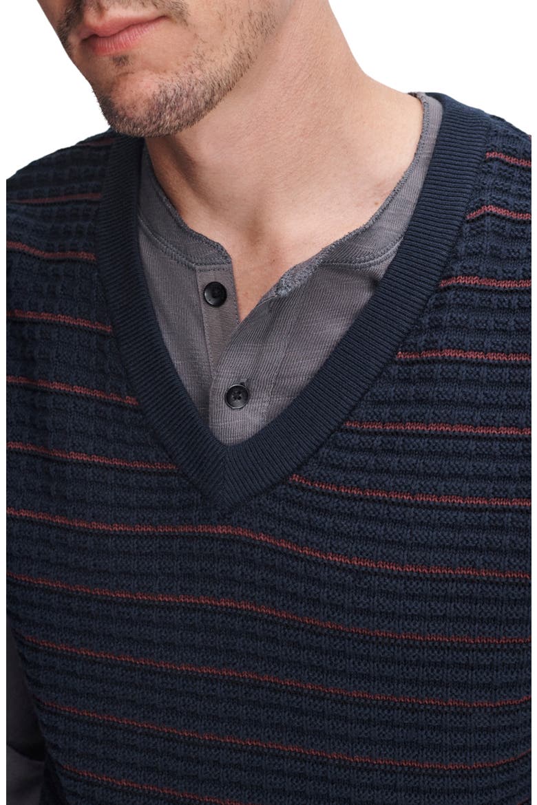 Aaron Stripe V-Neck Vest, Alternate, color, NAVY