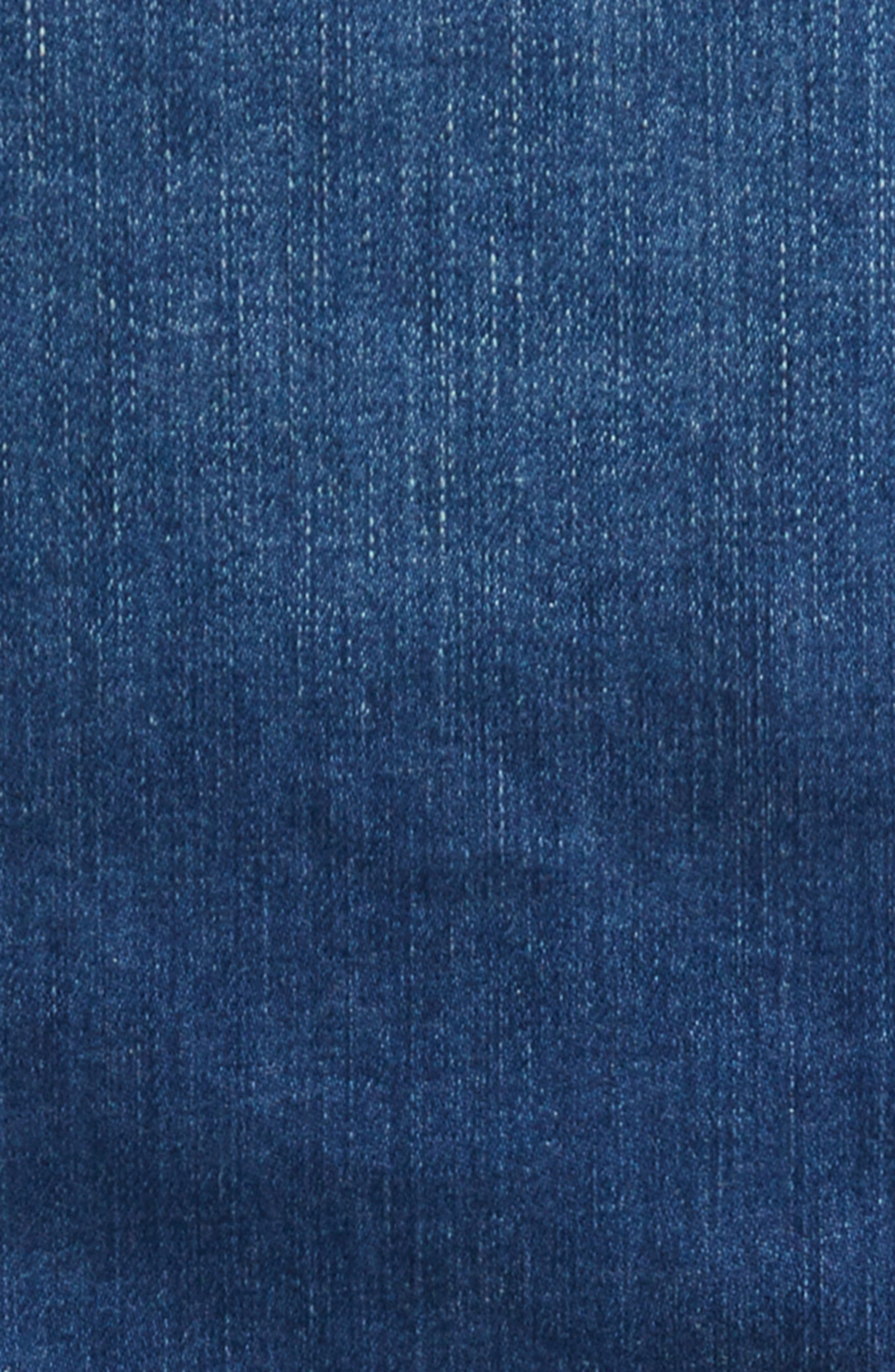 Женские L'AGENCE Janelle Slim Fit Raw Hem Denim Trucker Jacket — фото 5