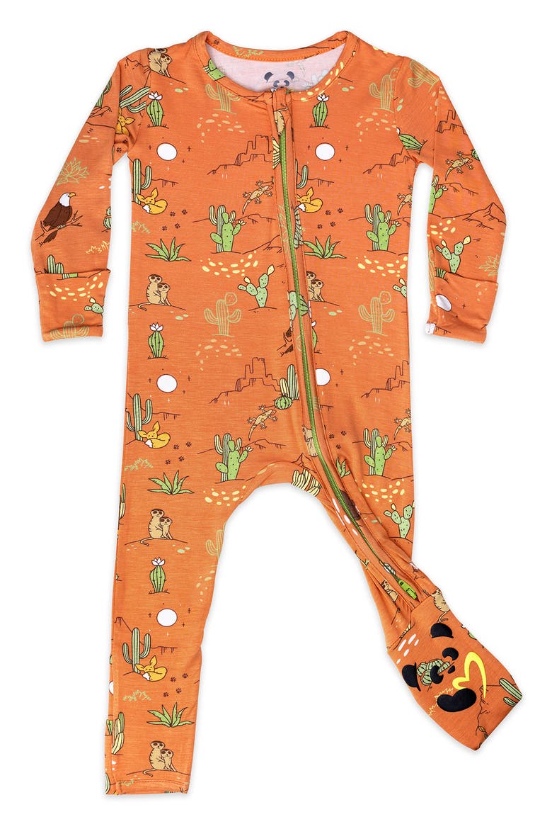 Kids' Desert Fitted One-Piece Convertible Pajamas, Main, color, ORANGE