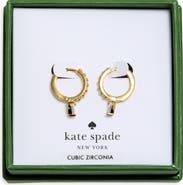 Kate Spade New York Pave Trio Prong Huggie Hoop Earrings