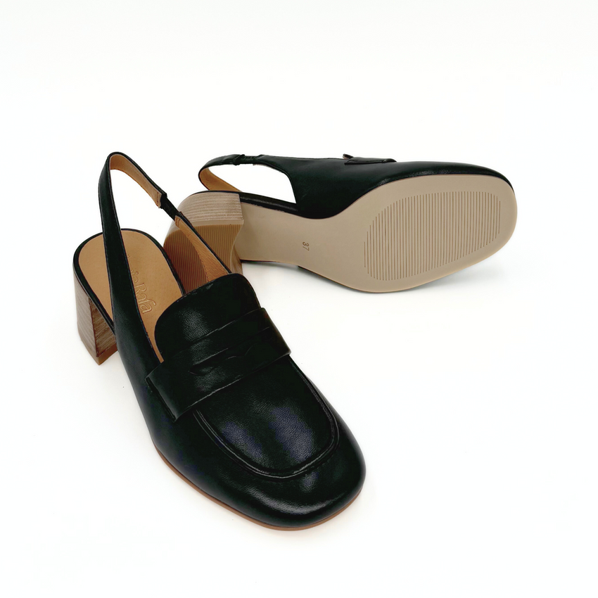 Amie Rafa Glasgow Leather Mules, Alternate, color, Black