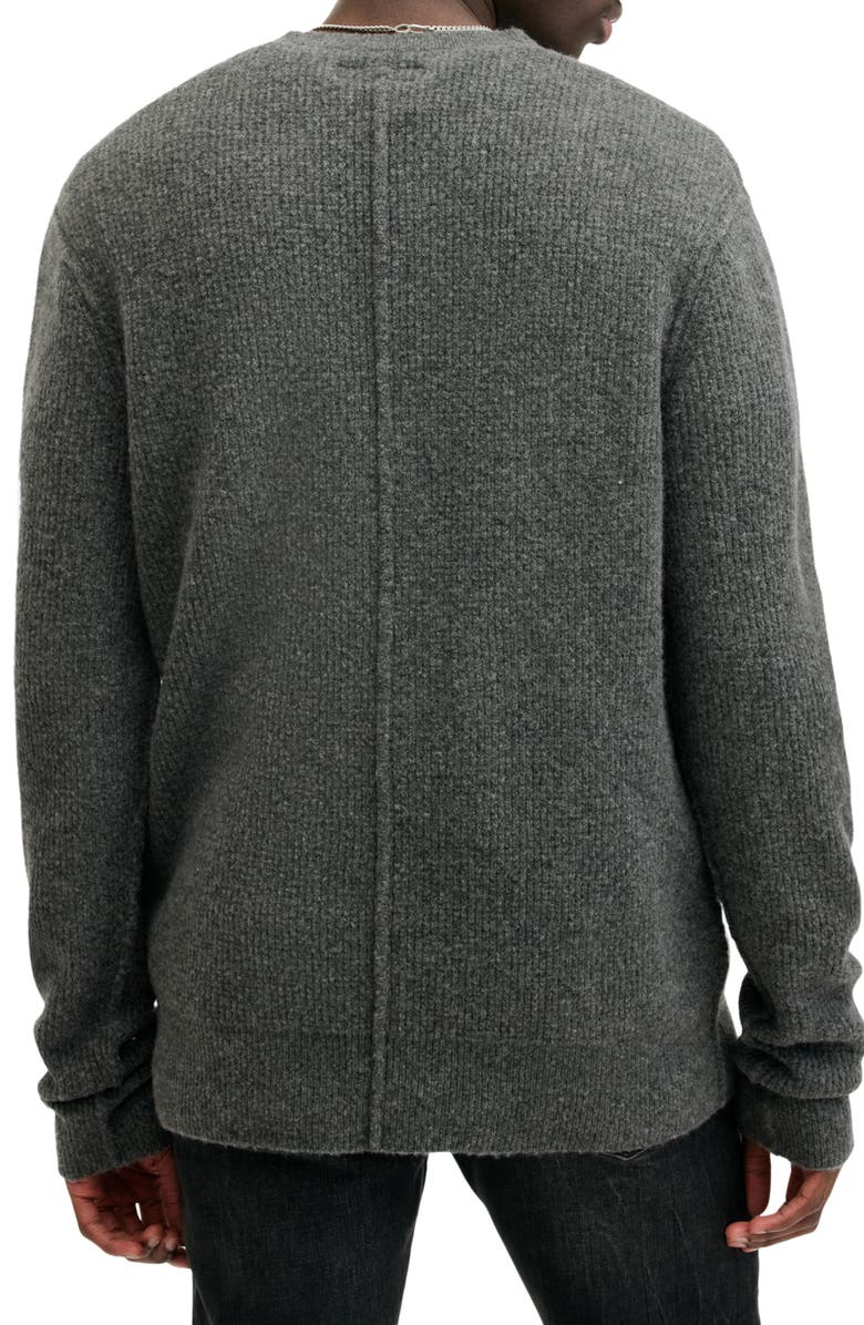 AllSaints Hatten Waffle Stitch Sweater, Alternate, color, Charcoal Grey
