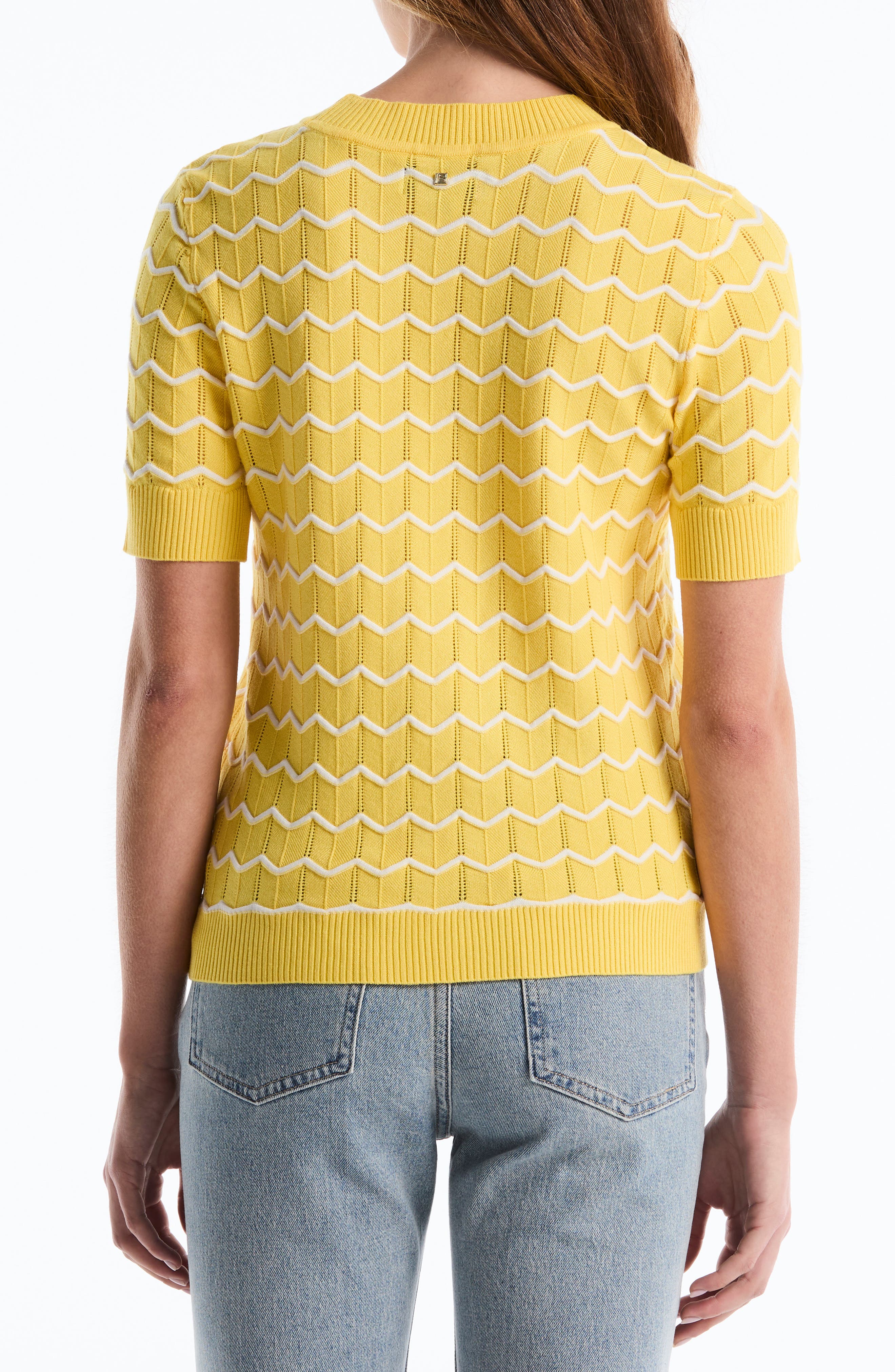 Chevron Short Sleeve Sweater - image 4
