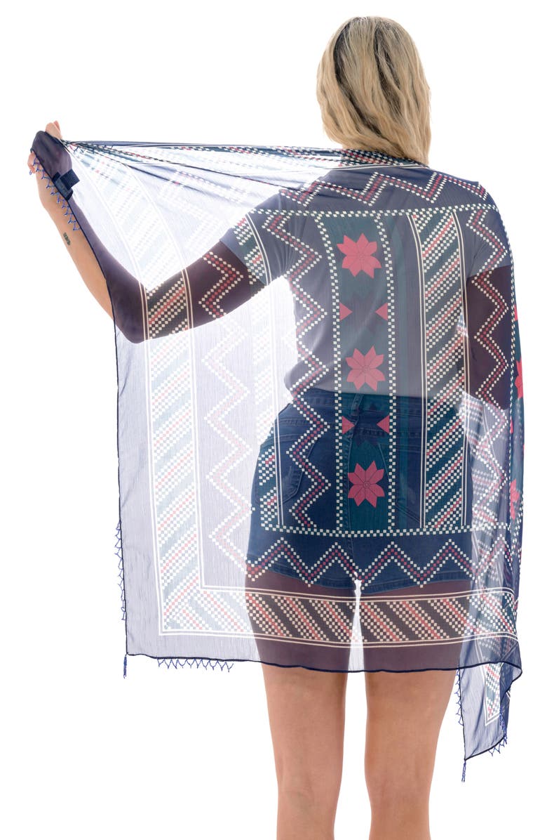 MARCUS ADLER Abstract Print Square Scarf, Alternate, color, Blue