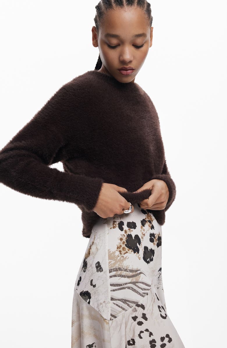 Desigual Drape Asymmetric Maxi Dress, Alternate, color, 