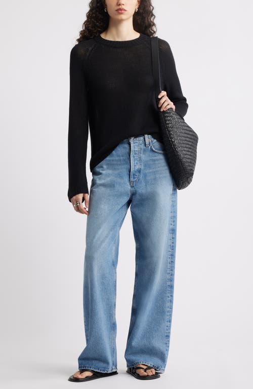 Nordstrom Linen Blend Sweater In Black