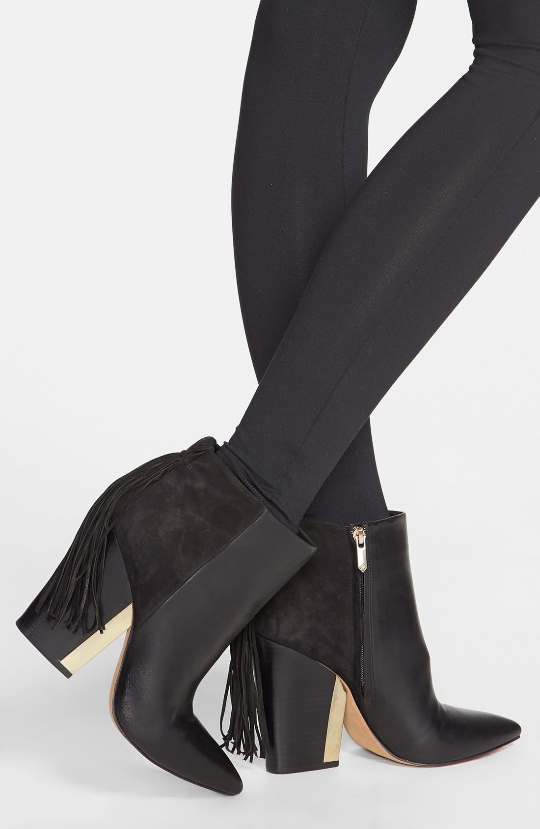 'Mariel' Bootie, Alternate, color, BLACK LEATHER