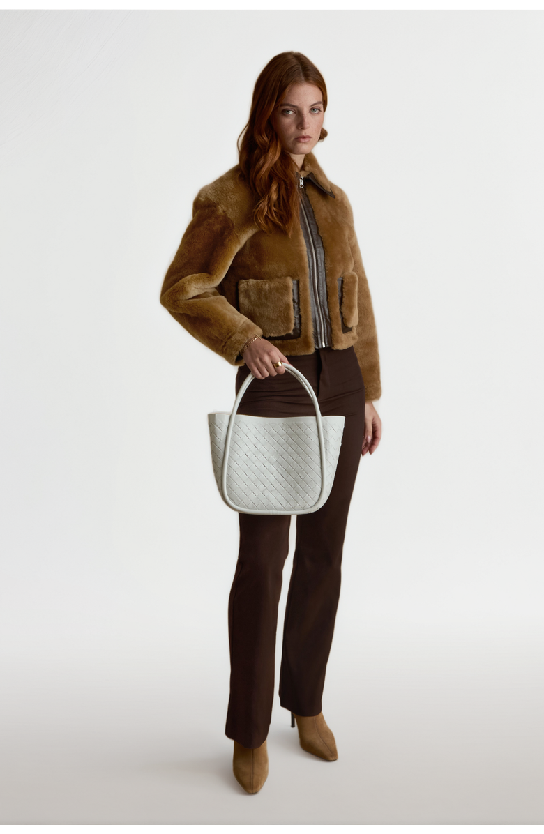 FURNIQ UK LLC Lila Shearling Jacket, Alternate, color, Brown