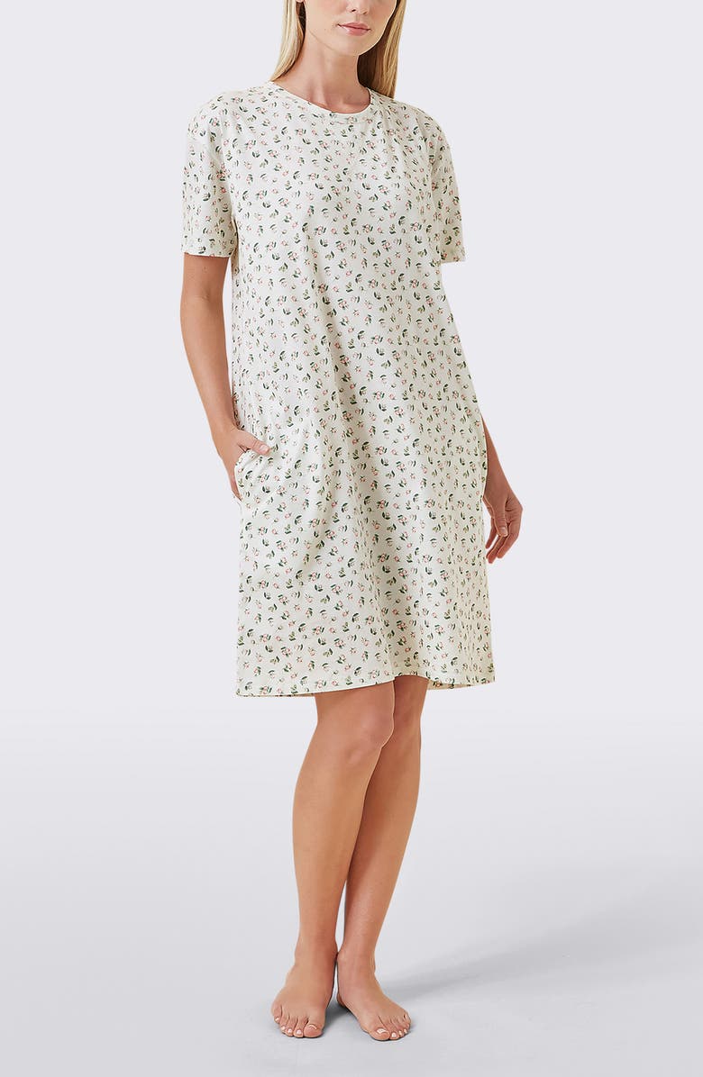 Papinelle Rosebud Organic Cotton Nightgown, Alternate, color, Ecru
