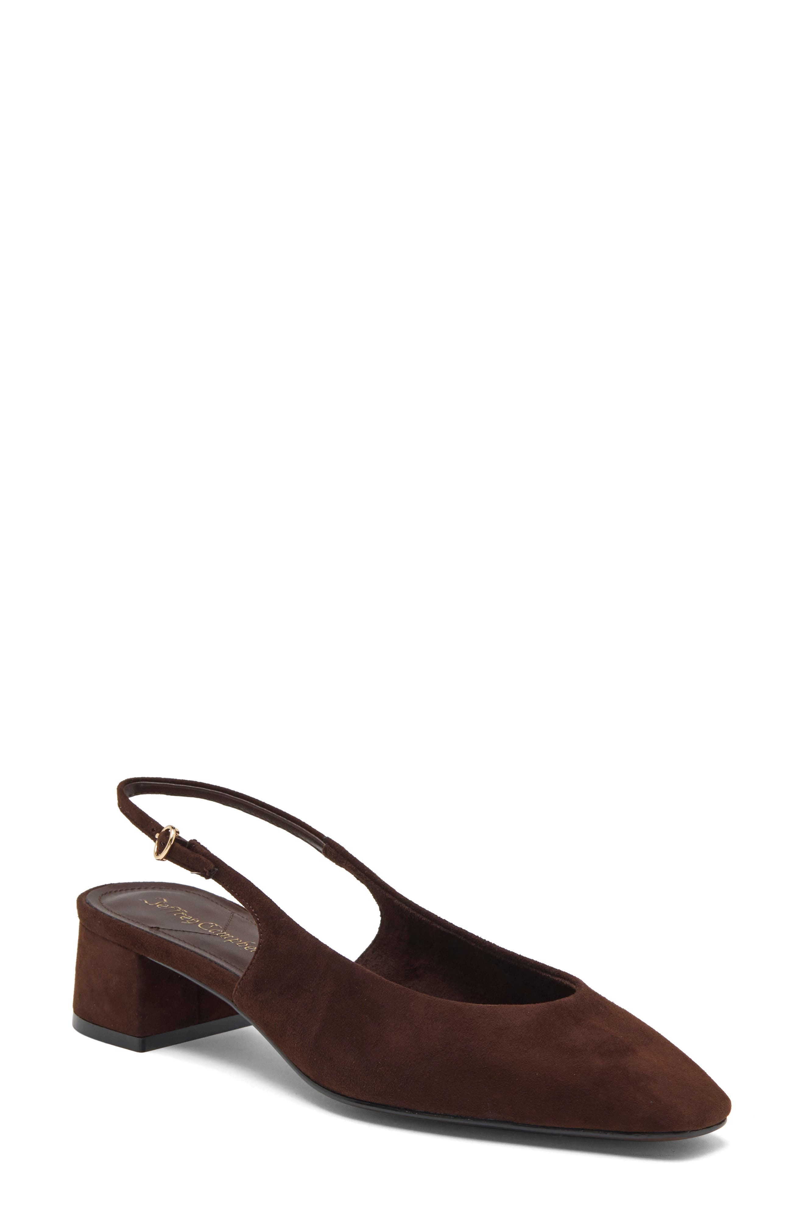 Laurie Leather Slingback Pump, Main, color, BROWN SUEDE