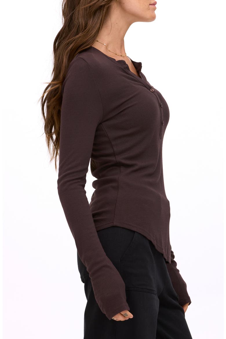Akia Feather Rib Henley, Alternate, color, COCOA
