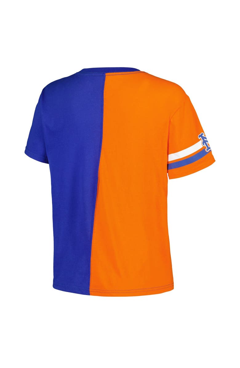 STARTER Women's Starter  Royal/Orange New York Mets Power Move T-Shirt, Alternate, color, 