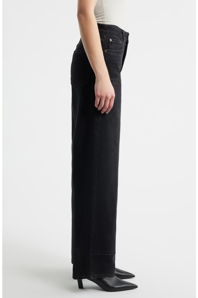 Getty High Waist Crop Wide Leg Utility Jeans, Alternate, color, ONYX