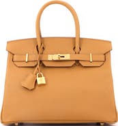 Pre-Owned Hermes Birkin Handbag Brown Epsom with Gold Hardware 30