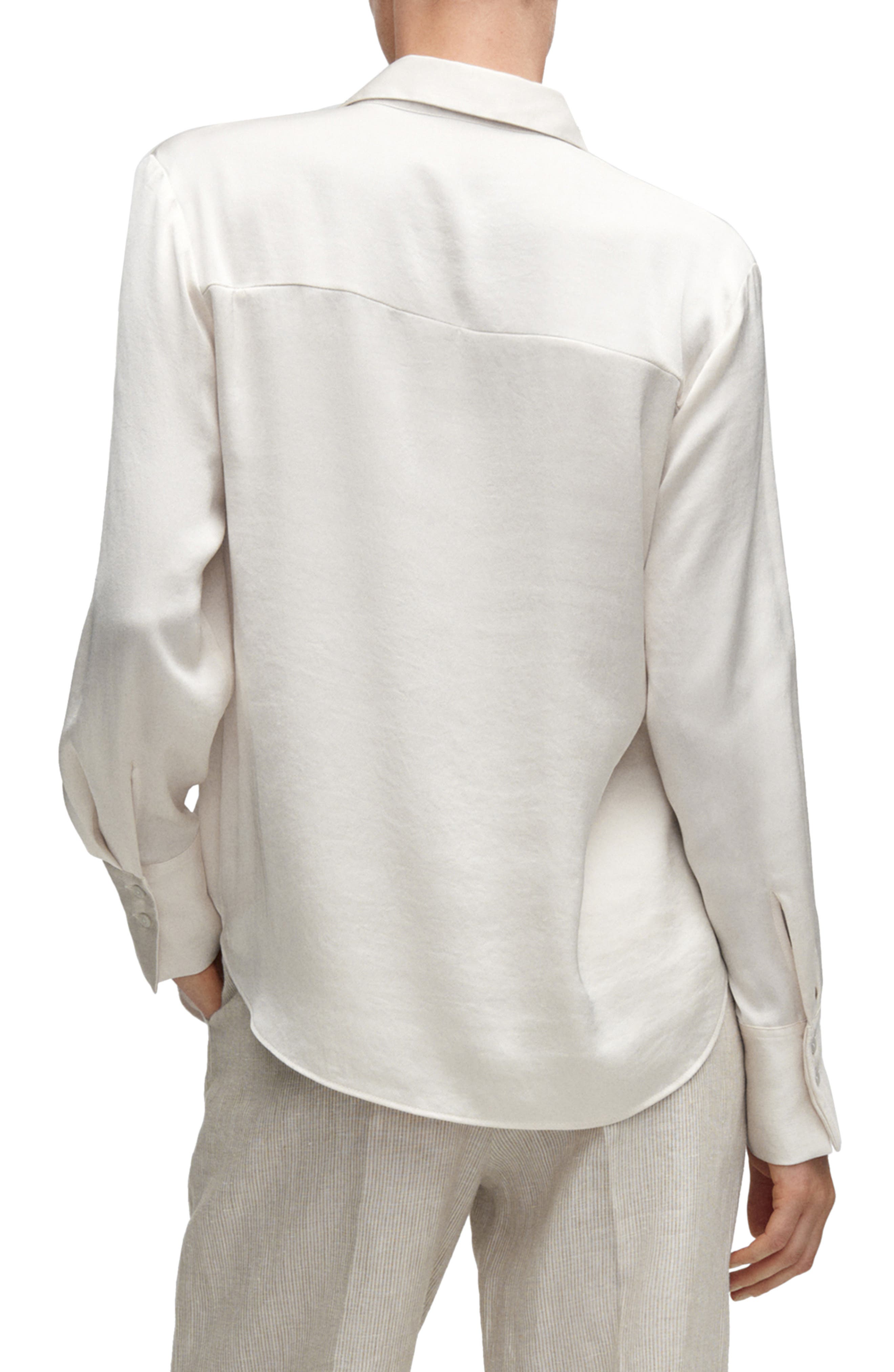 Flowy Satin Button-Up Shirt - image 2