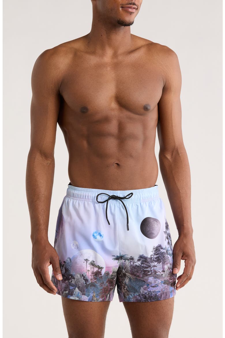 Sunchi Swim Trunks, Main, color, DARK PURPLE