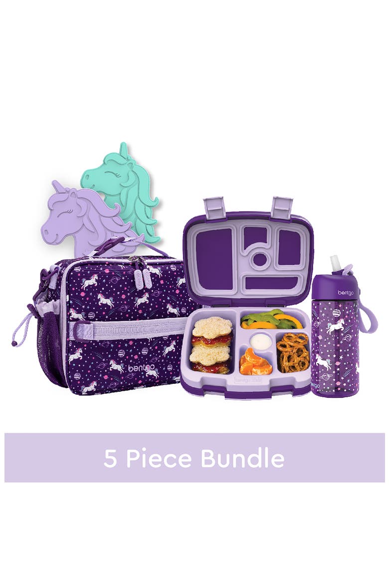Kids' Print Back to Lunch 5-Piece Set, Alternate, color, LAVENDER/ PURPLE