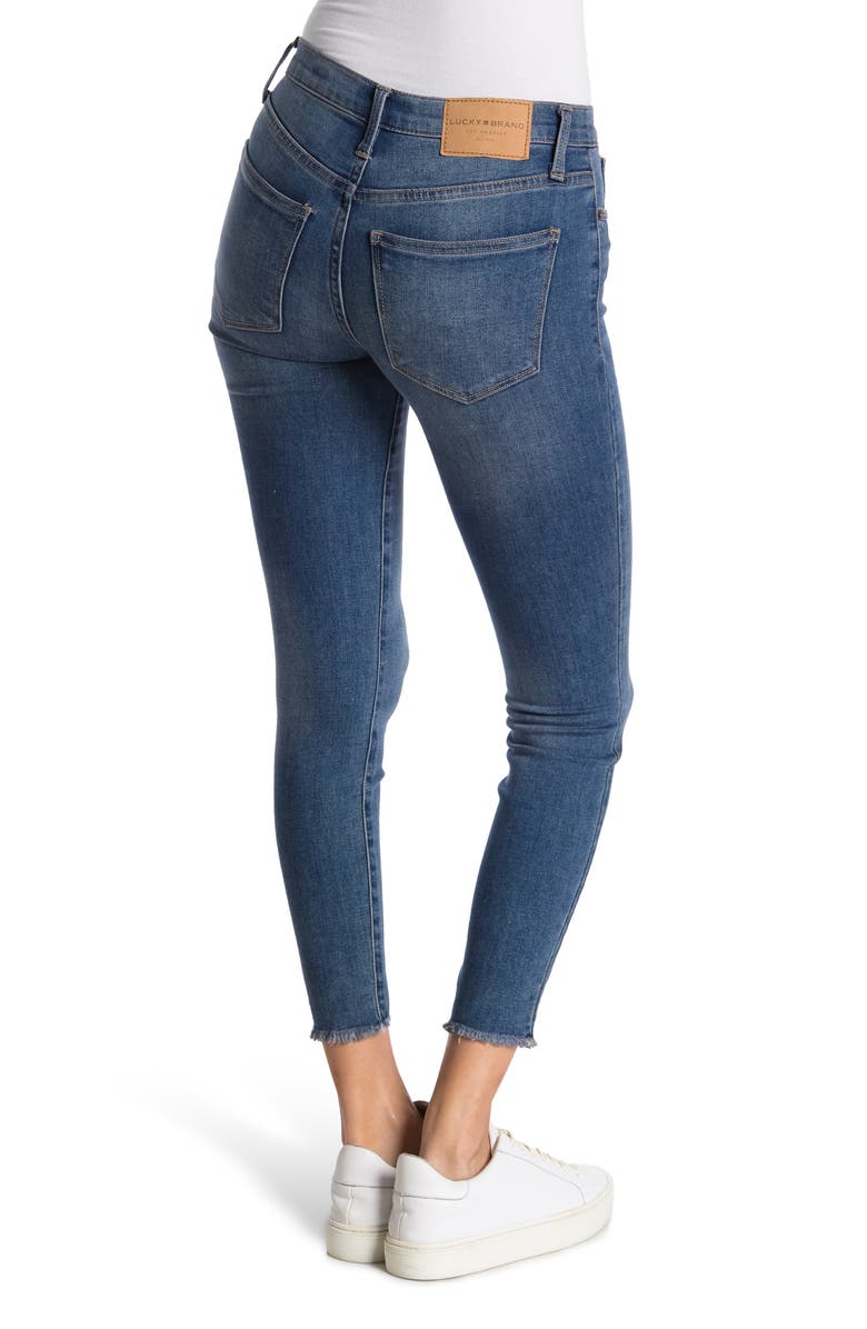 Lucky Brand Ava Mid Rise Skinny Jeans, Alternate, color, Englehurst Fray