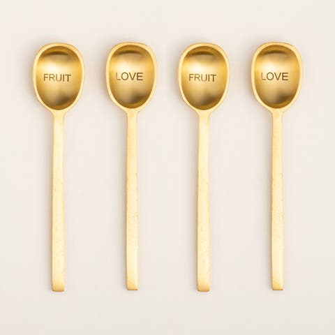 Lotus Set Of 2 Brass Decorative Object With Square Handle Set Of 2